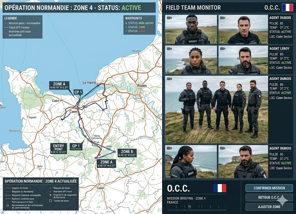 Carte et équipe opérationnelle Orange Protection en Normandie