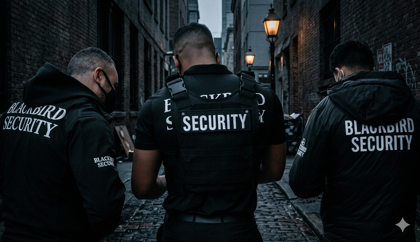 Agents de sécurité en tenue — Blackbird Security