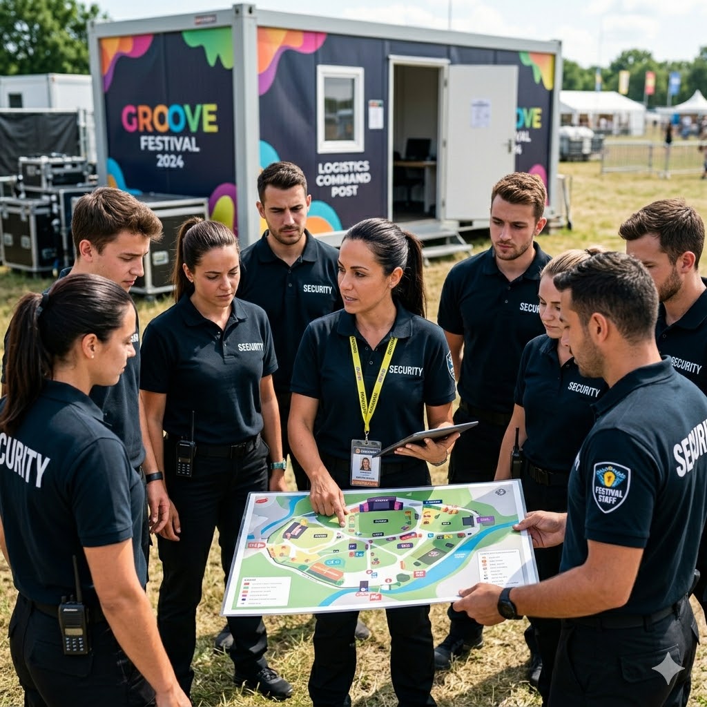 Briefing agents sécurité avant mission événementielle